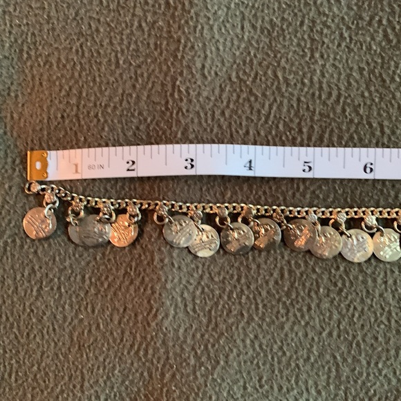 Gold plated coin bracelet.  10 1/2 inches - Picture 5 of 6